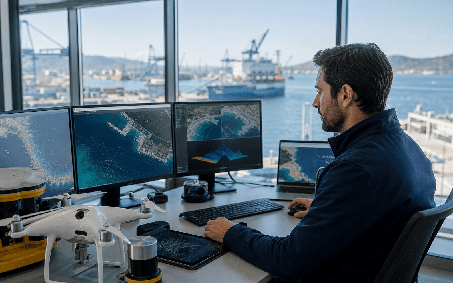 Análisis de información marítima y portuaria en estación técnica